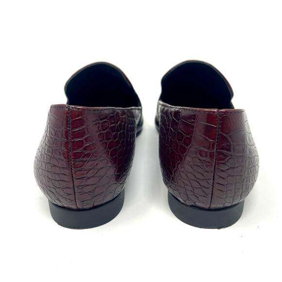 Paul Green Belinda Loafer Pointed Venetian Flat Burgundy Croc Women's 5.5 $375 - Picture 6 of 8